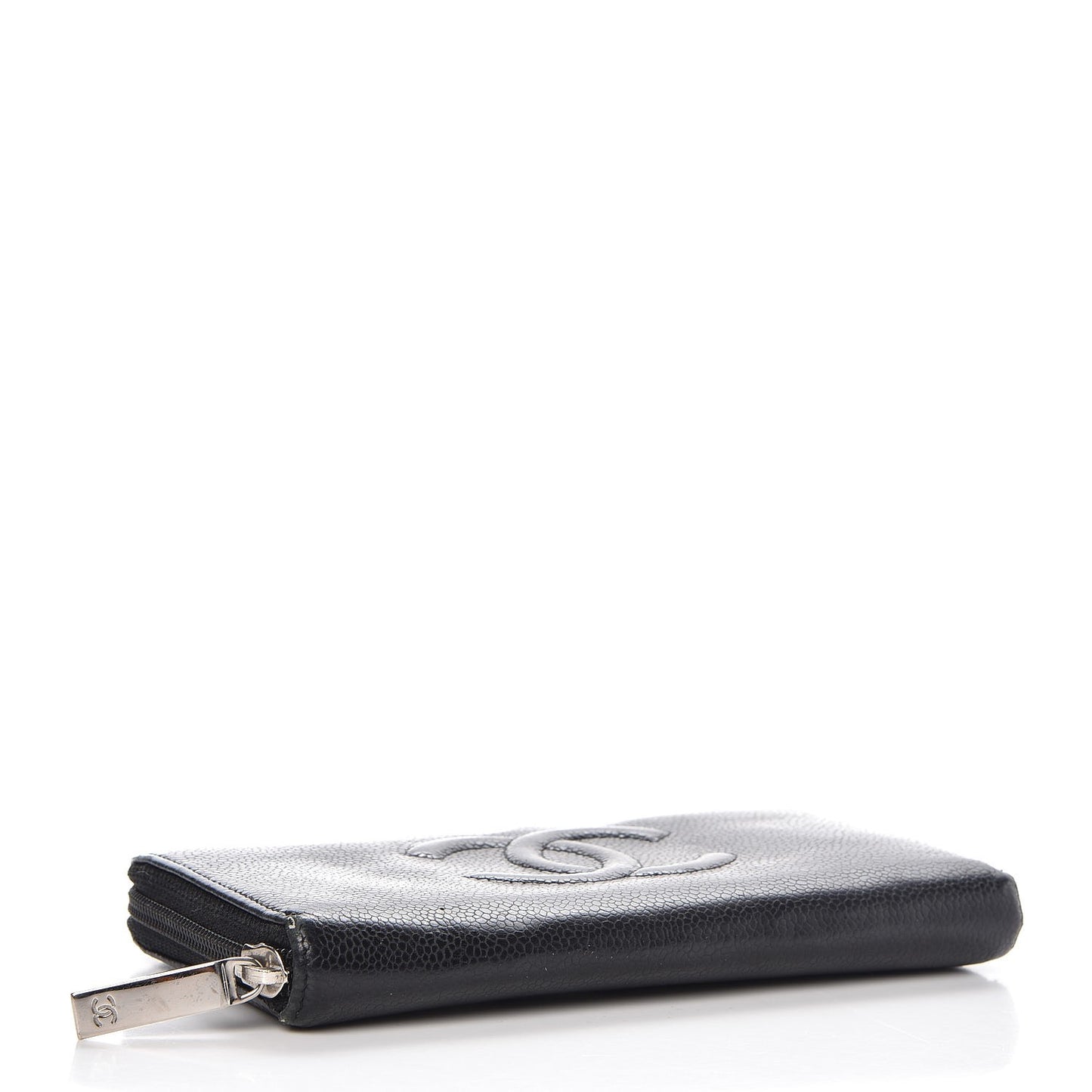 Caviar CC Timeless Large Zip Around Wallet Black