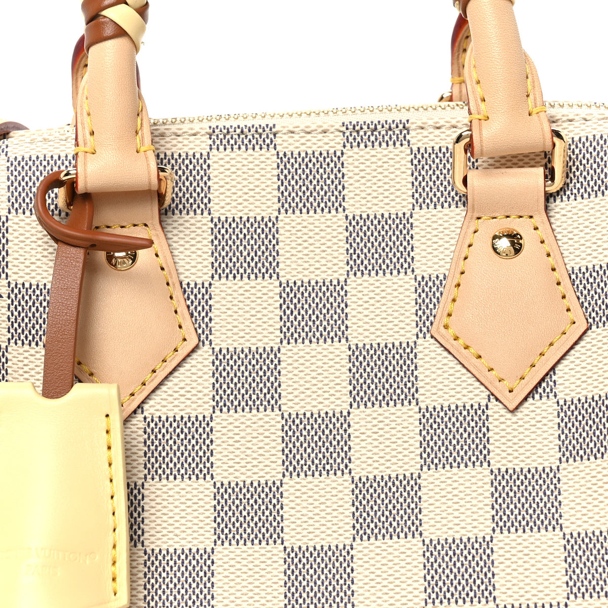 Louis Vuitton Damier Azur Braided Nano Speedy Banana Yellow 7 of 9