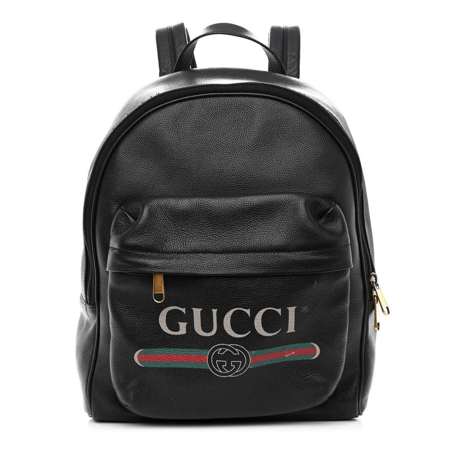 Calfskin Logo Day Backpack Black
