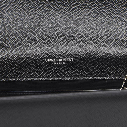 Saint Laurent Grain De Poudre Small Monogram Kate Satchel Black 7 of 9
