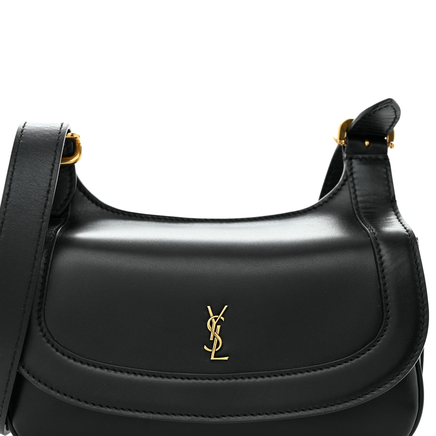 Smooth Calfskin Small Charlie Shoulder Bag Black