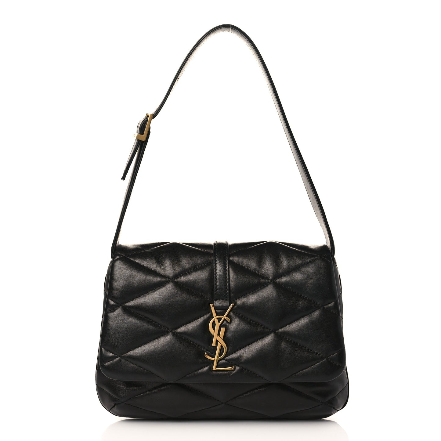 Lambskin Quilted Le 57 Diamond Shoulder Bag Black