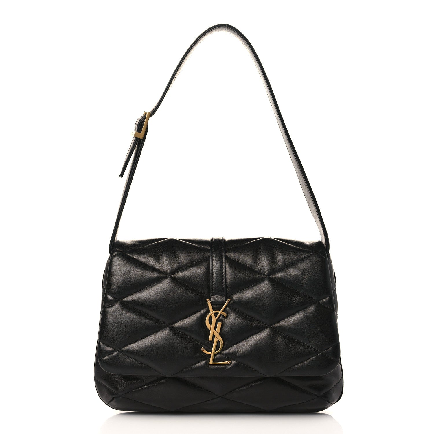 Saint Laurent Lambskin Quilted Le 57 Diamond Shoulder Bag Black 1 of 9