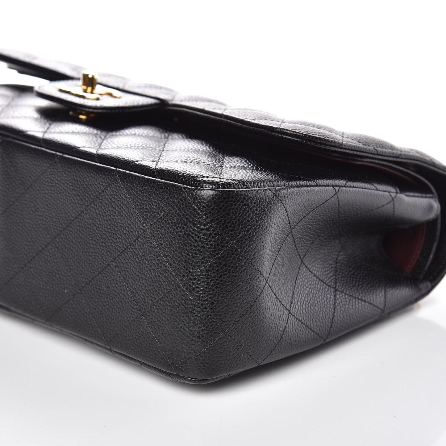 Caviar Quilted Jumbo Double Flap Black