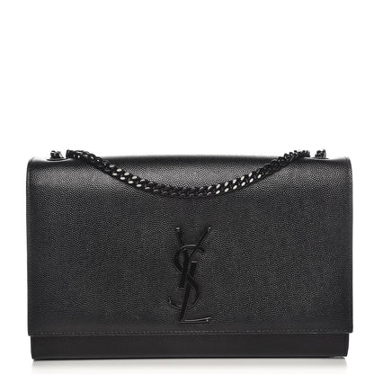 Saint Laurent Grain De Poudre Medium Classic Monogram Kate Satchel Black 1 of 7