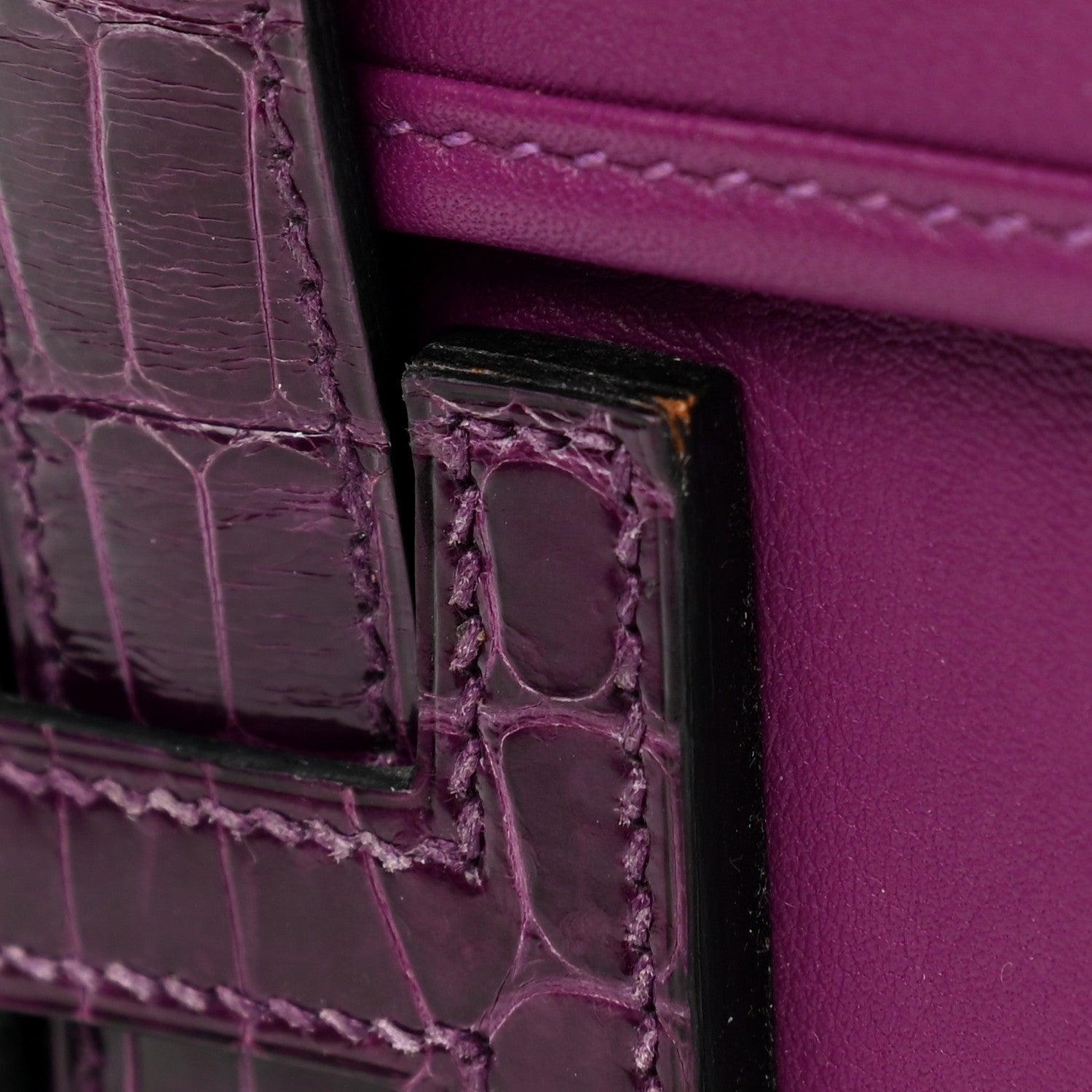 Hermes Swift Shiny Alligator Jige Duo Touch Clutch Anemone 9 of 10