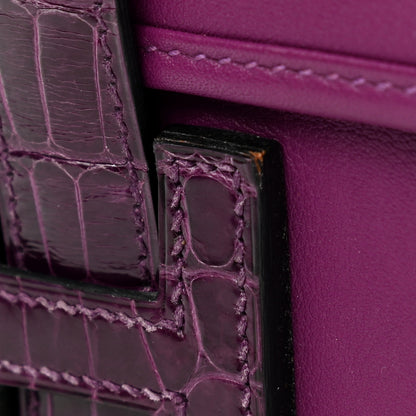 Hermes Swift Shiny Alligator Jige Duo Touch Clutch Anemone 9 of 10