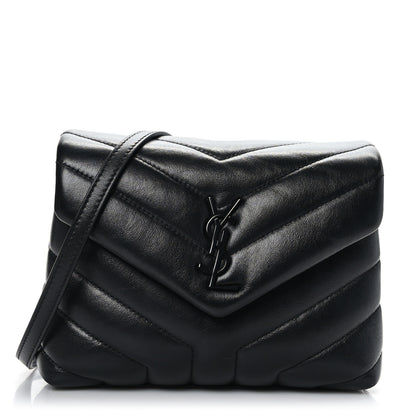 Saint Laurent Calfskin Y Quilted Monogram Toy Loulou Crossbody Bag Black 1 of 8