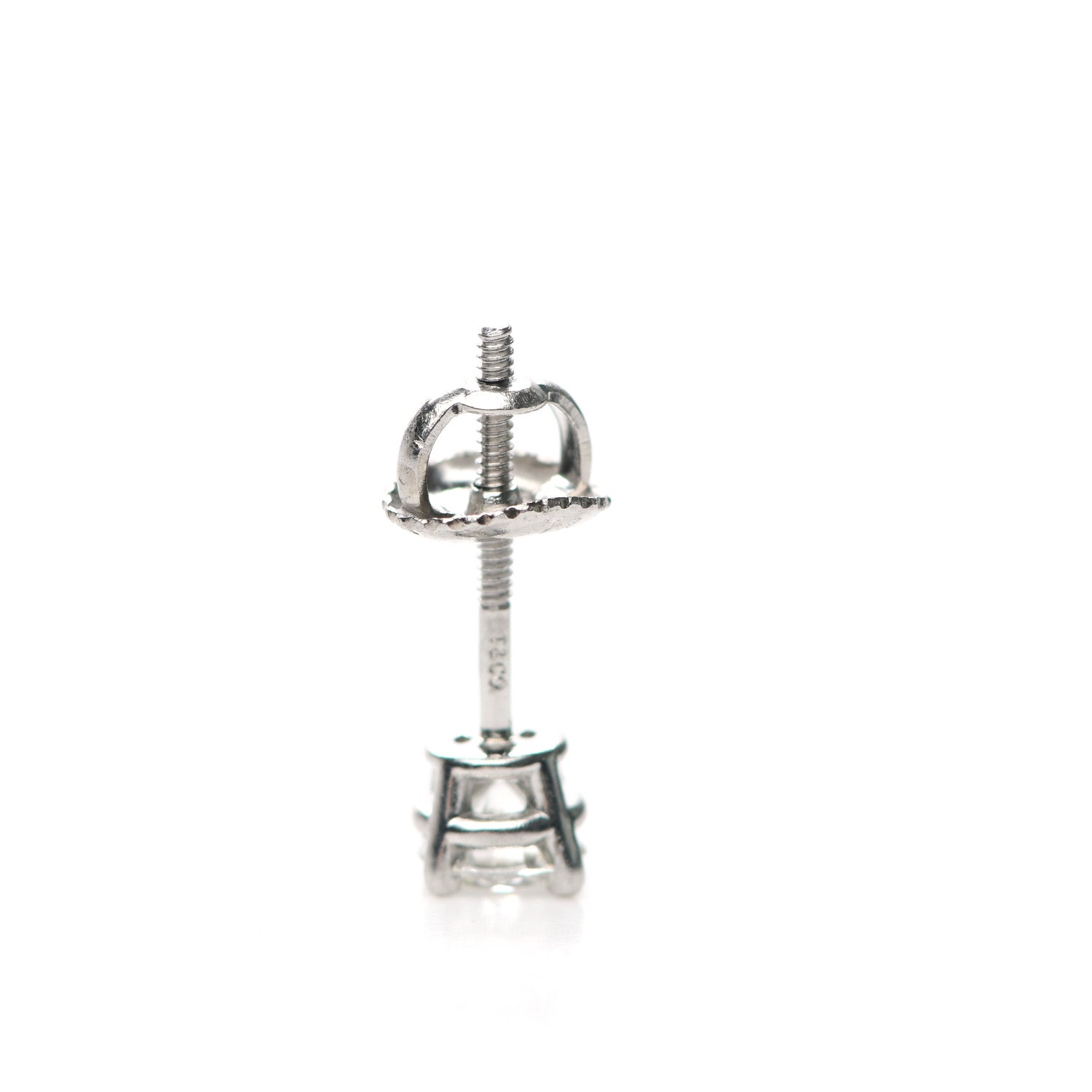 Tiffany Platinum Diamond .62ctw Solitaire Earrings 4 of 4