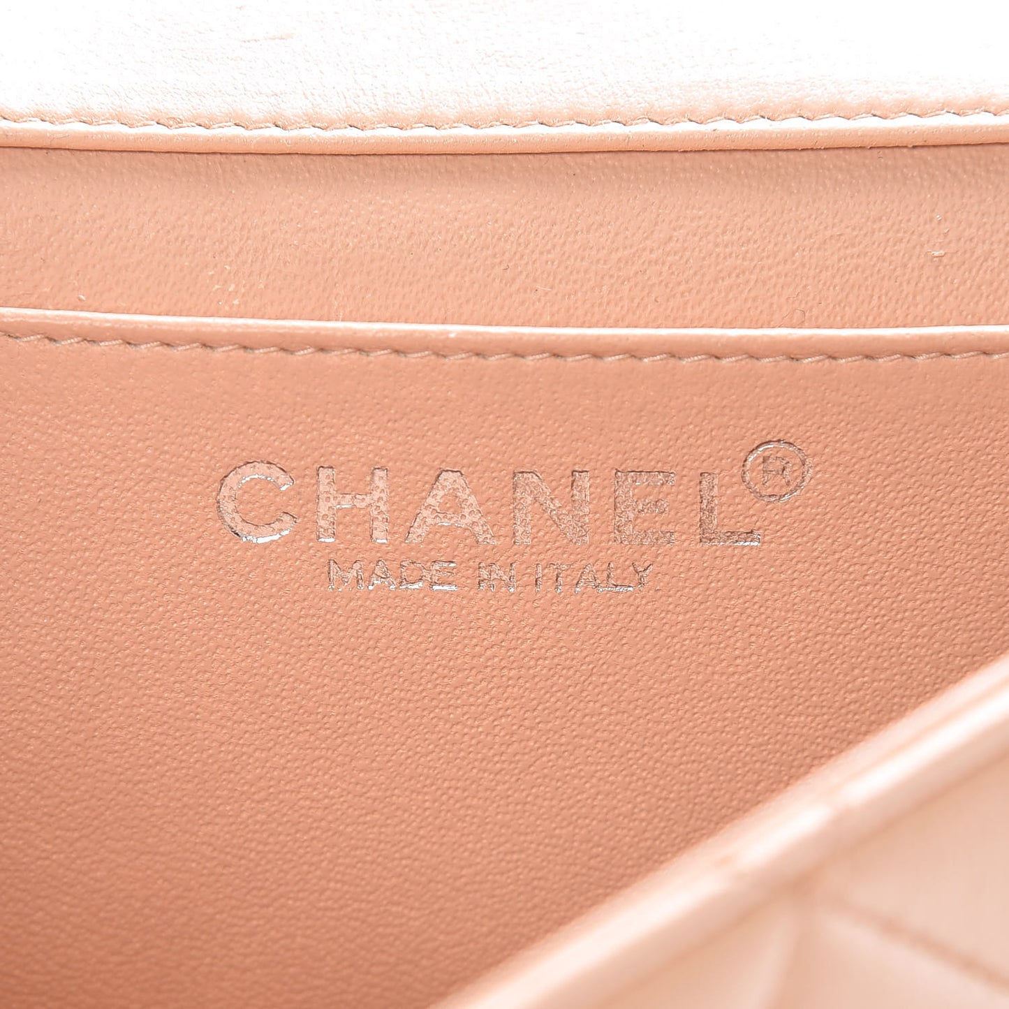 Lambskin Quilted Mini Rectangular Flap Beige