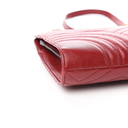 Gucci Azalea Calfskin Matelasse Heart Medium GG Marmont Slim Shoulder Bag Romantic Cerise 7 of 9