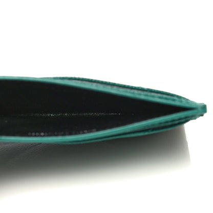 Saint Laurent Grain De Poudre Matelasse Chevron Monogram Credit Card Case Malachite 5 of 11