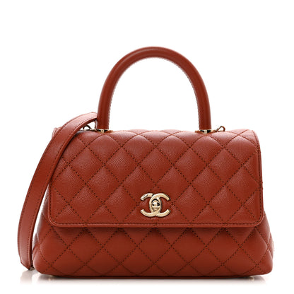Chanel Caviar Quilted Mini Coco Handle Flap Dark Orange 1 of 10