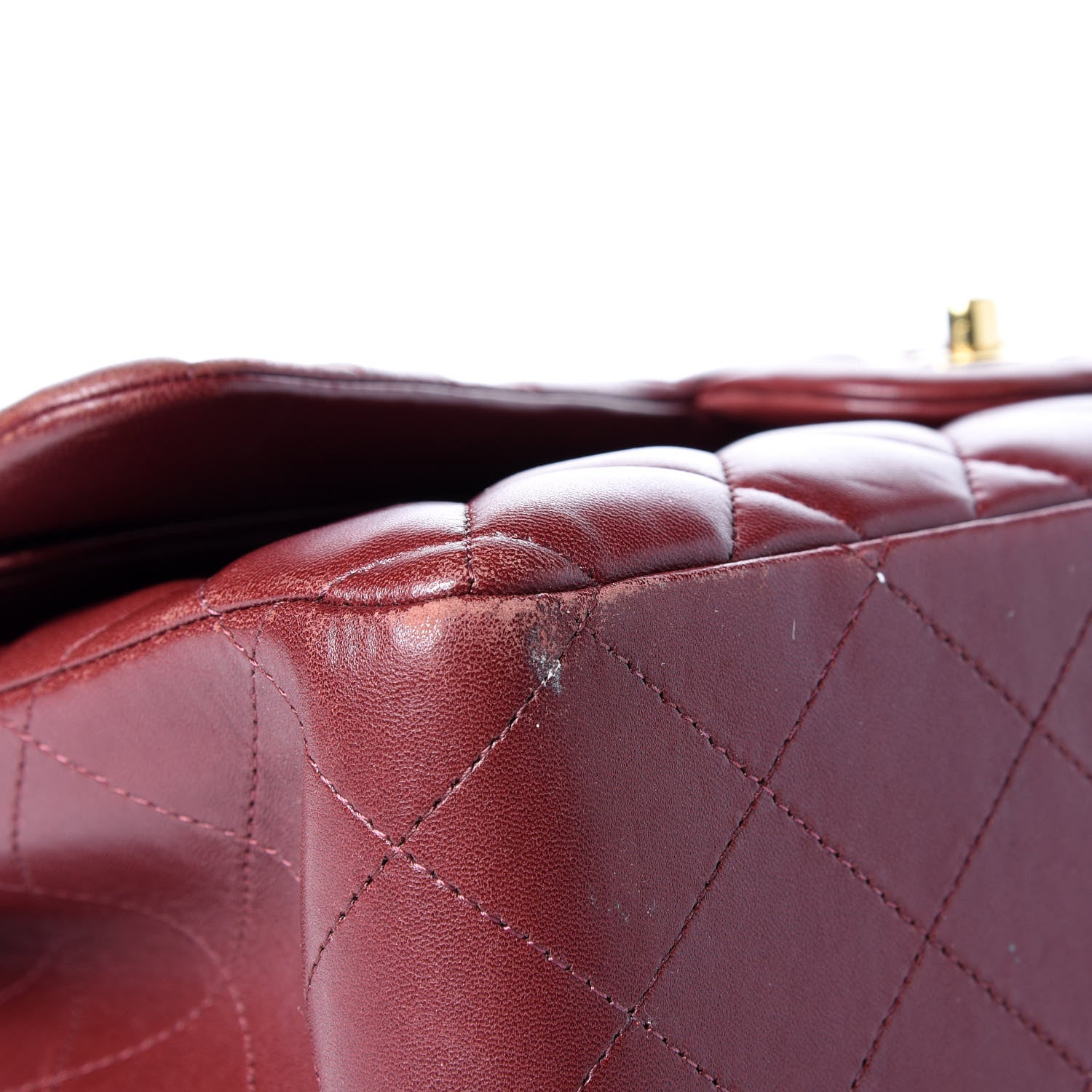 Chanel Lambskin Quilted Jumbo Double Flap Burgundy 13 of 16
