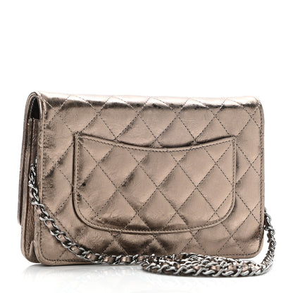 Chanel Metallic Aged Calfskin Quilted Reissue Wallet On Chain WOC Bronze 3 of 11