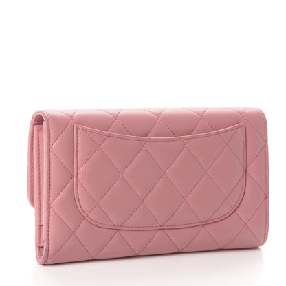 Chanel Lambskin Quilted Large Flap Wallet Pink 3 of 10