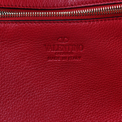 Valentino Garavani Pebbled Calfskin Medium Rockstud Tote Rosso Valentino 5 of 17