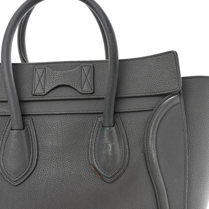 Celine Drummed Calfskin Mini Luggage Kohl 15 of 15
