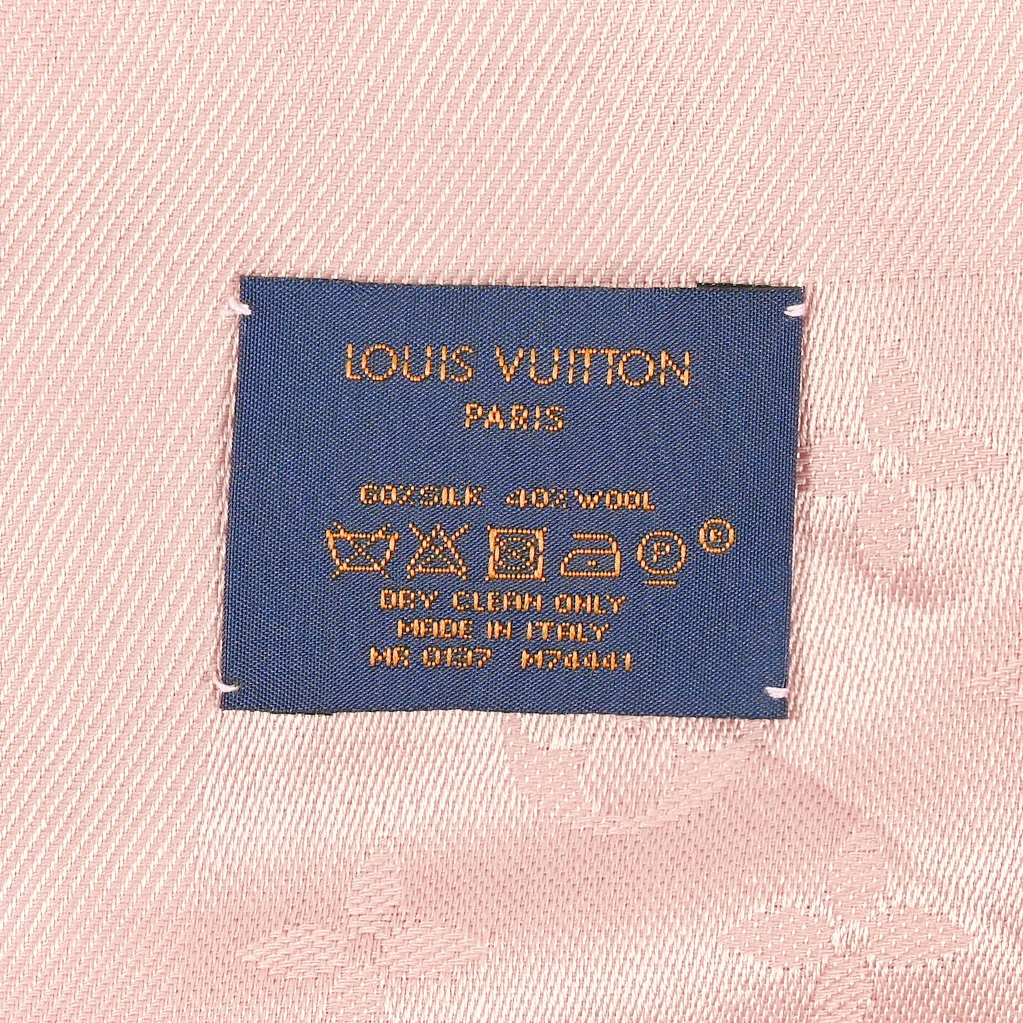 Silk Wool Monogram Shawl Rose