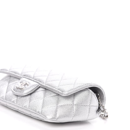 Chanel Metallic Lambskin Quilted Glasses Case With Chain Silver 10 of 11