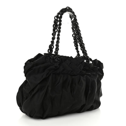 Prada Tessuto Nylon Origami Pleated Tote Black 2 of 14