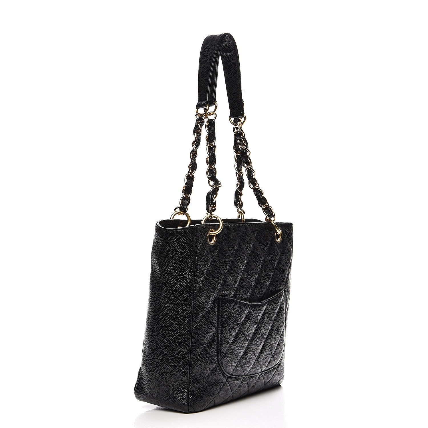 Chanel Caviar Quilted Petit Shopping Tote PST Black 3 of 11