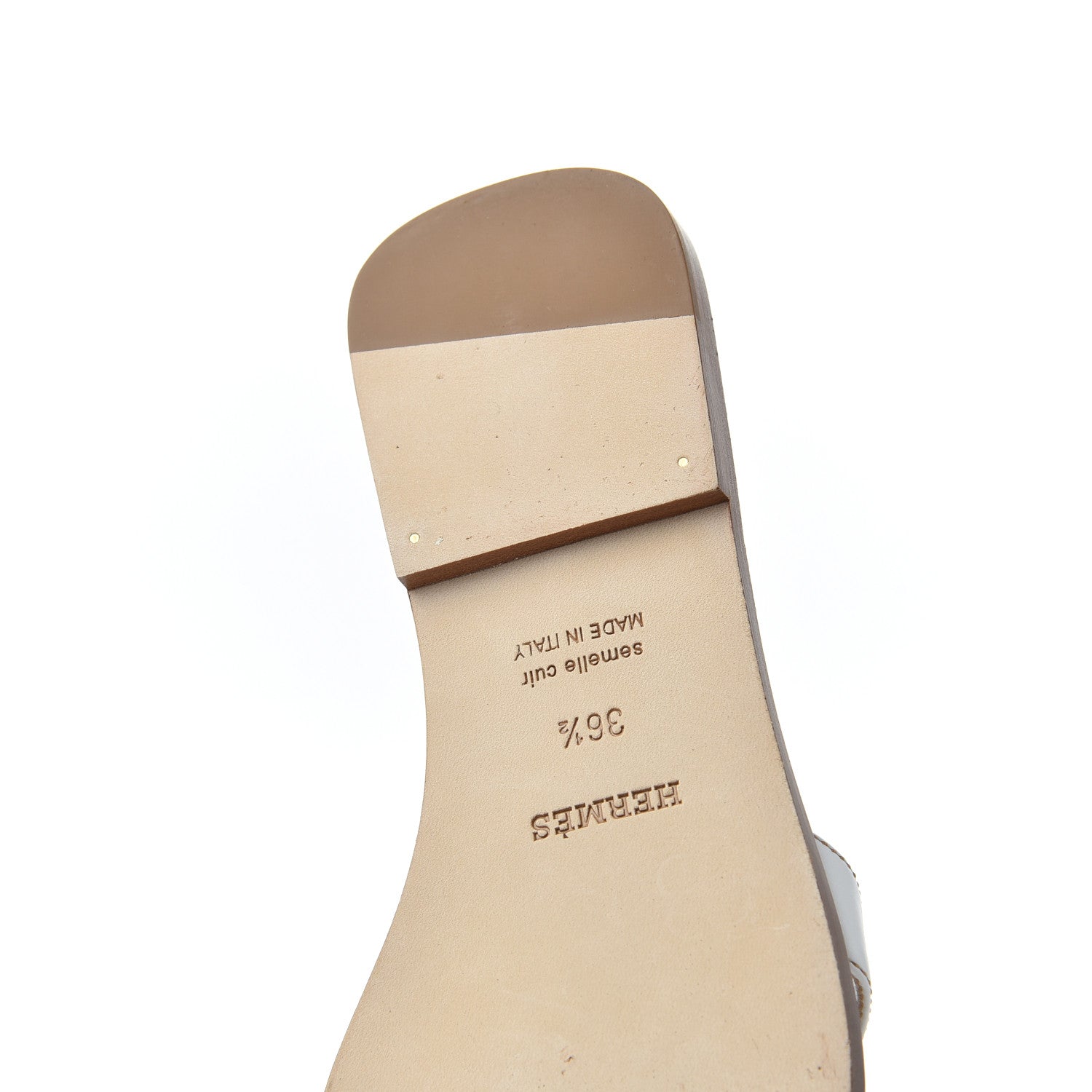 Hermes Box Calfskin Oran Sandals 36.5 White 12 of 15