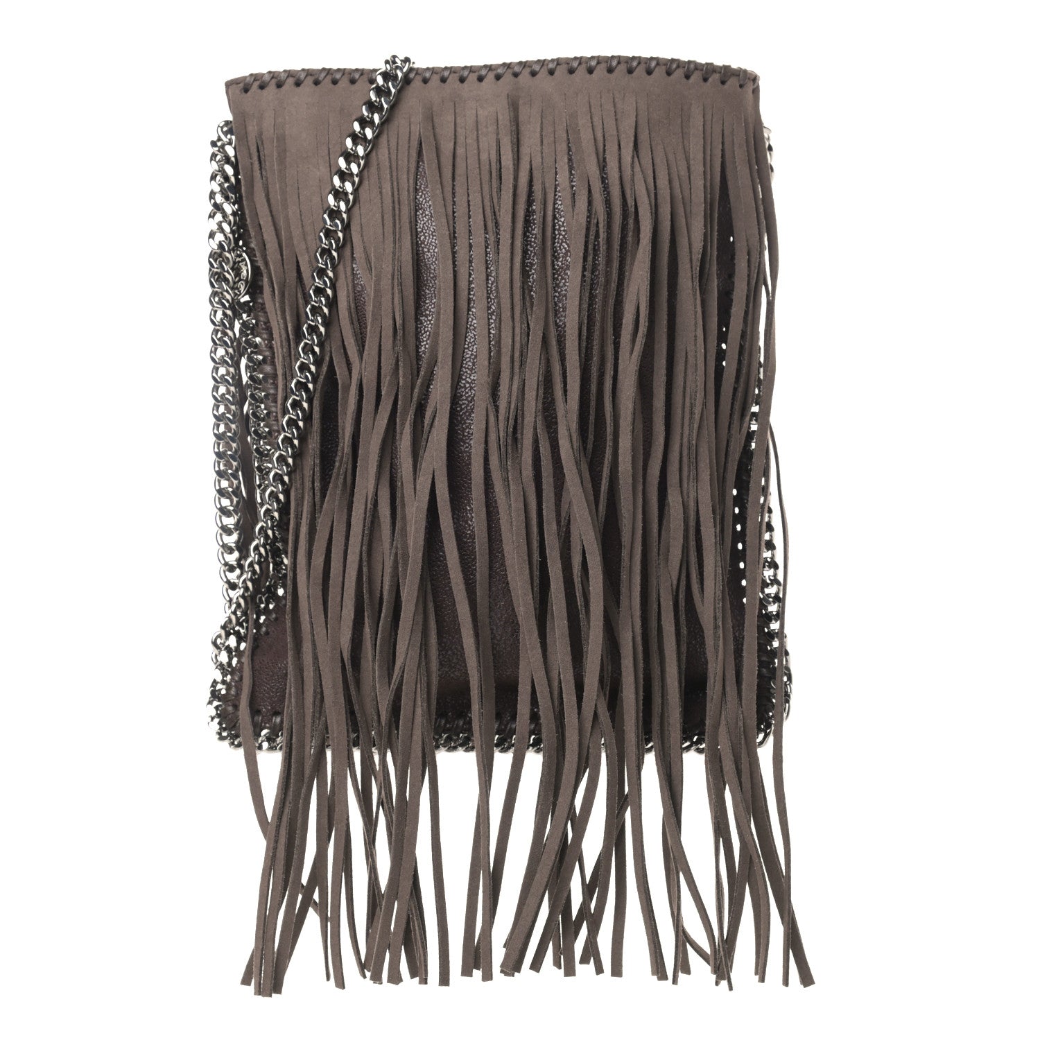 Stella McCartney Shaggy Deer Fringe Flat Crossbody Brown 1 of 8