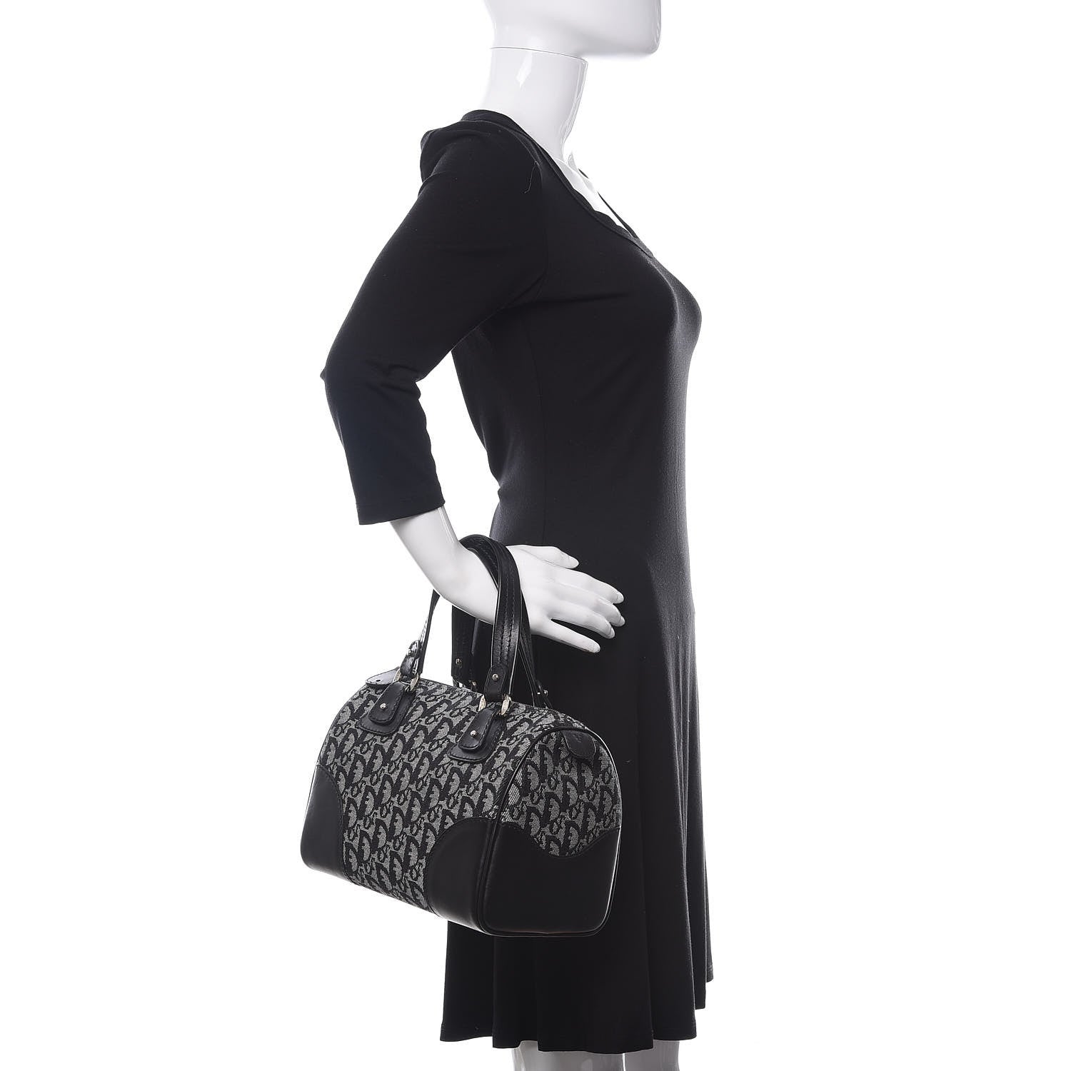 Christian Dior Monogram Boston Black 2 of 10
