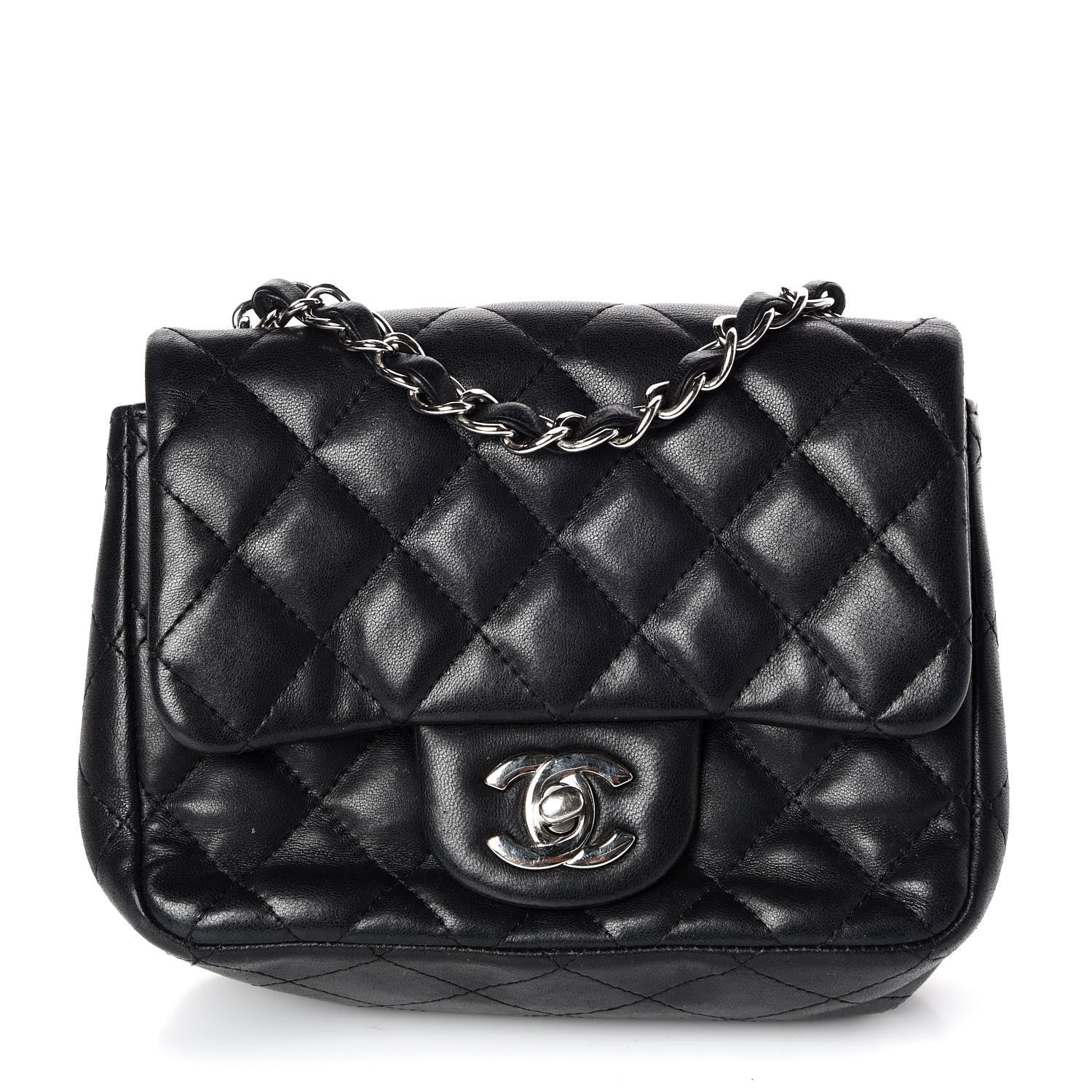 Chanel Lambskin Quilted Mini Square Flap Black 1 of 10