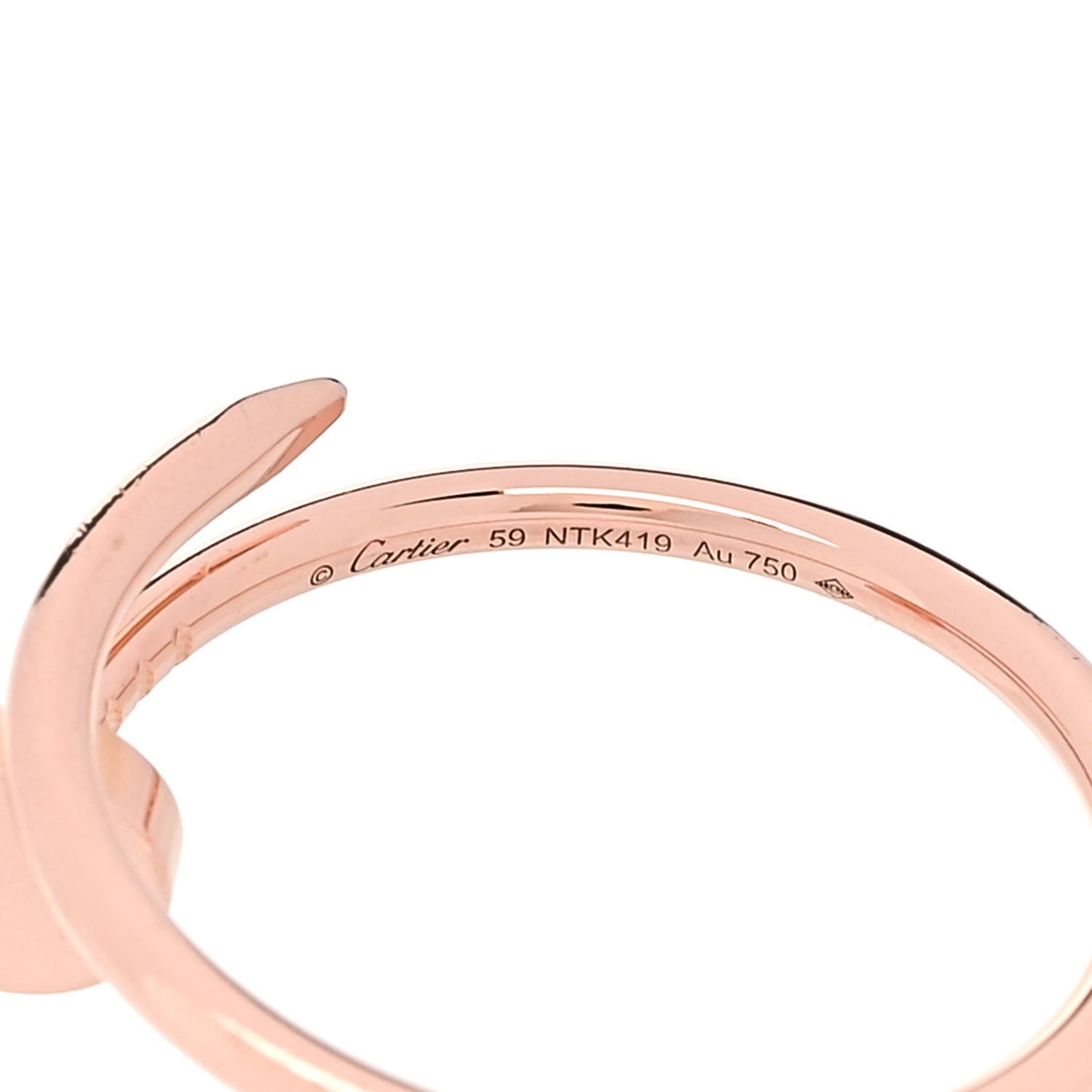 18K Pink Gold Small Juste Un Clou Ring 59 8.75