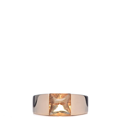Cartier 18K Yellow Gold Citrine Tank Ring 54 7 1 of 8