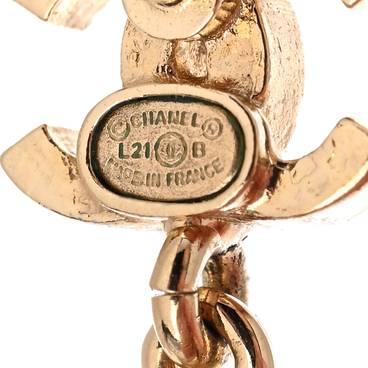 Crystal CC Drop Earrings Gold