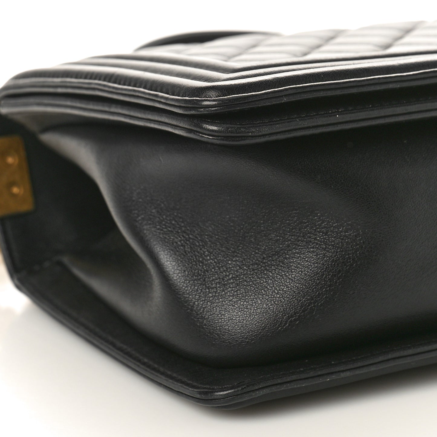 Lambskin Quilted Medium Boy Flap Black