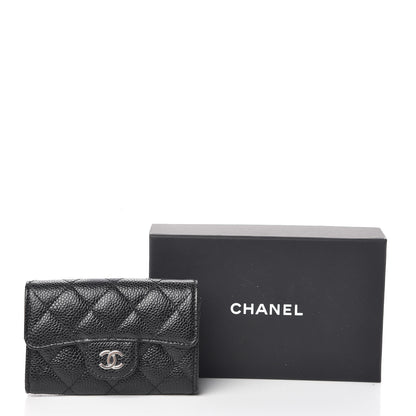 Chanel Caviar Quilted Flap Card Holder Wallet Black 9 of 9
