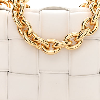Bottega Veneta Lambskin Maxi Intreccio Padded Chain Cassette Crossbody Bag White 8 of 10