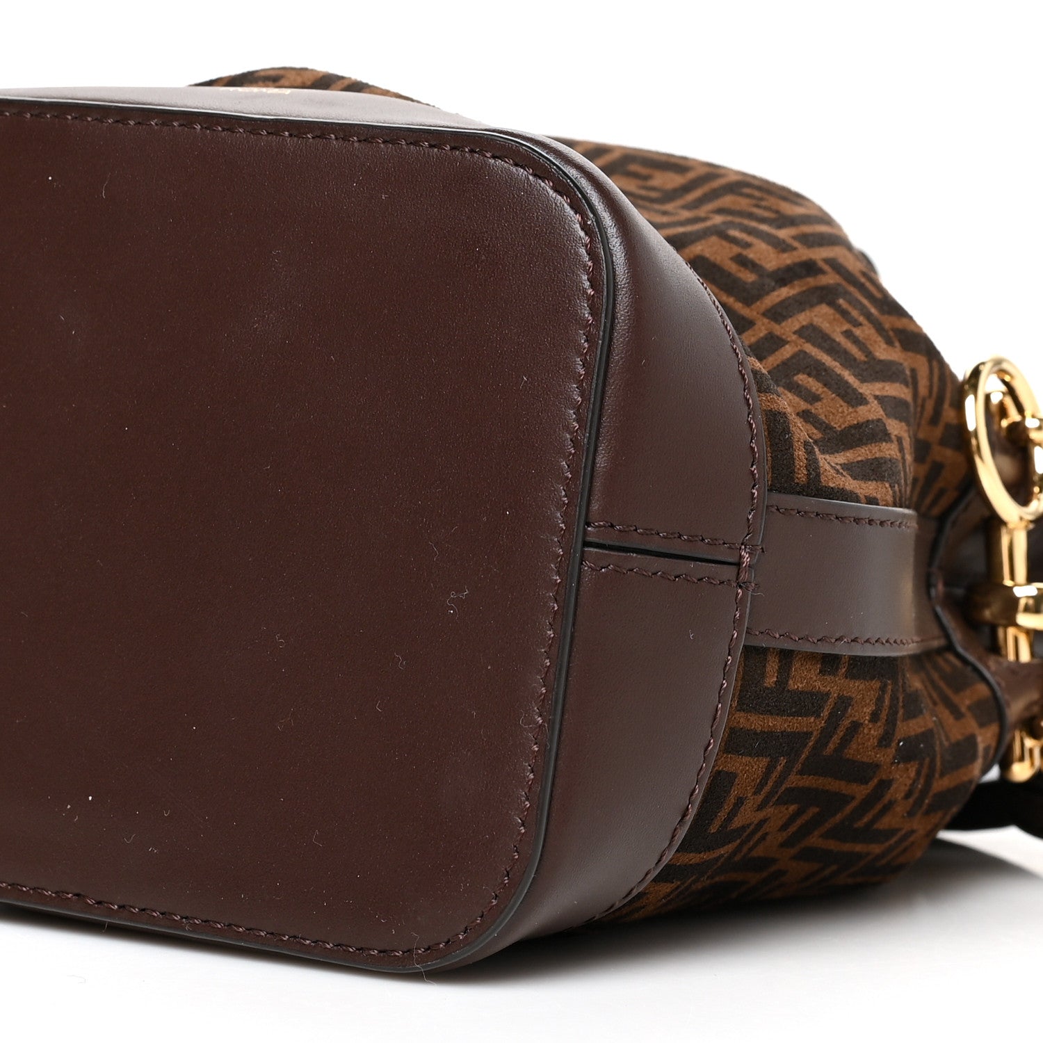 Fendi Suede Vitello King F is Fendi Micro FF Mini Mon Tresor Bucket Bag Sigaro Marrone Ebano 10 of 10