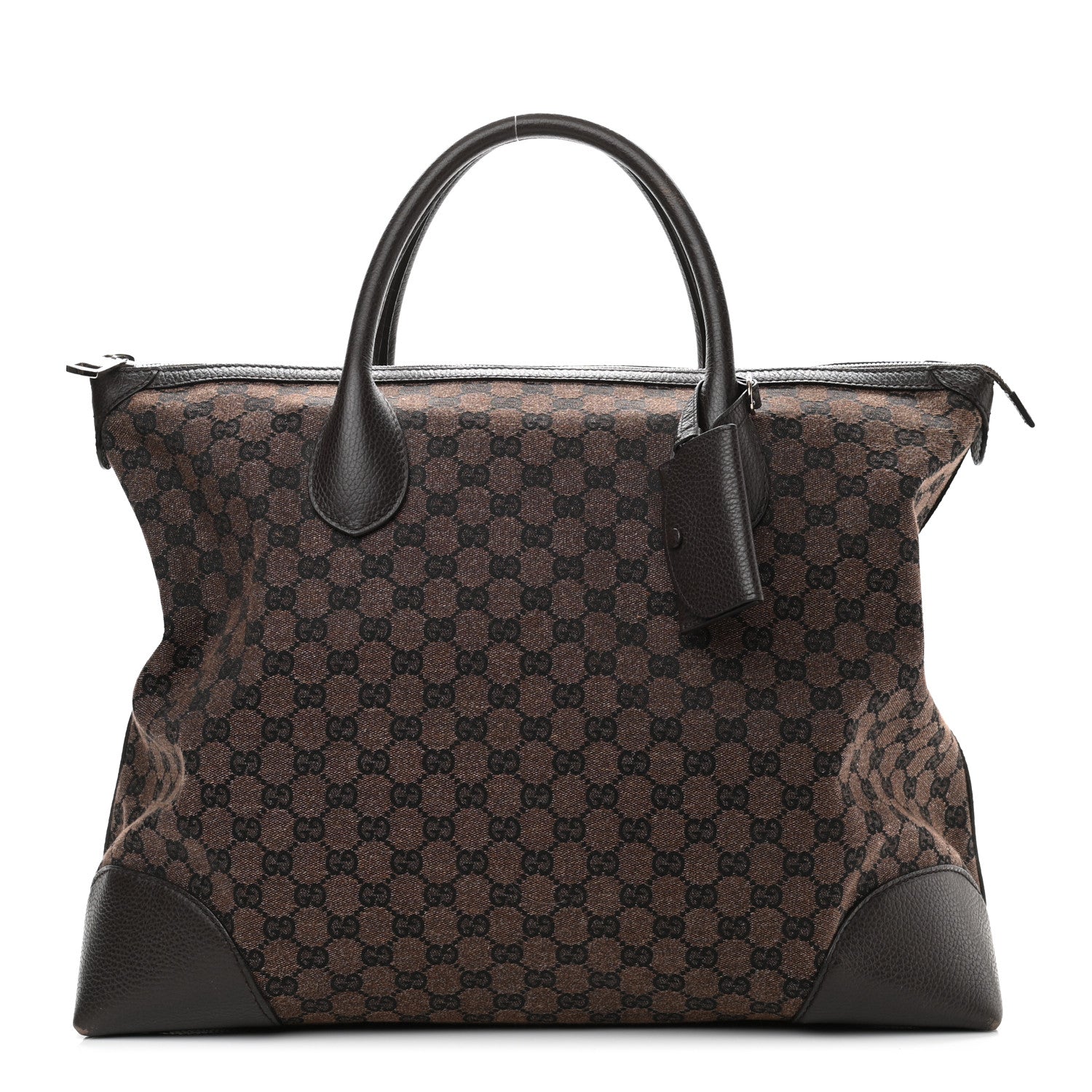 Gucci Denim Monogram Large Tote Dark Brown 1 of 16