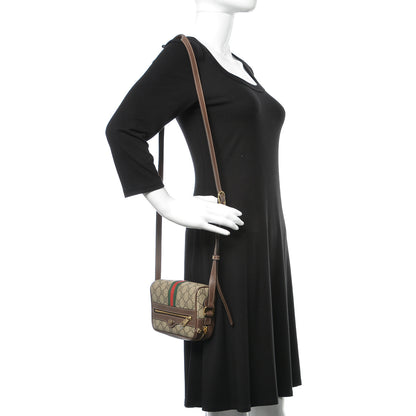 Gucci GG Supreme Monogram Web Mini Ophidia Shoulder Bag Brown 2 of 10