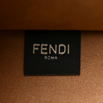 Fendi Vitello Santa Barbara Woven Logo Small Fendi Sunshine Shopper Tote Cappucino Cappucino 6 of 10