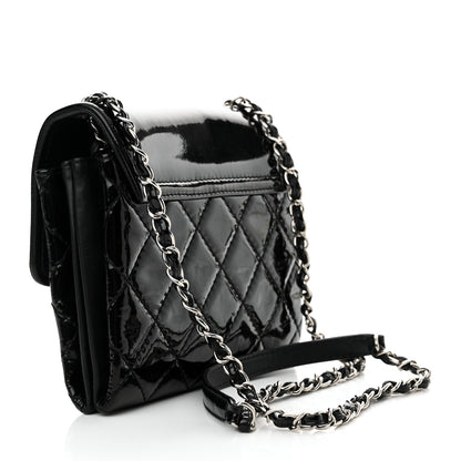 Chanel Patent Quilted Hamptons Flap Bag Black 3 of 12