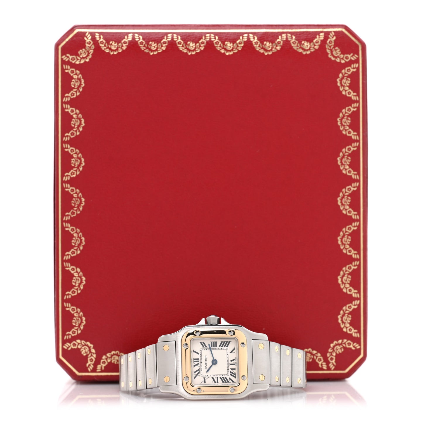 Stainless Steel 18K Yellow Gold 24mm Santos De Cartier Galbee Quartz Watch