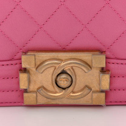 Chanel Lambskin Quilted Medium Boy Flap Pink 14 of 15