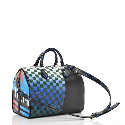 Louis Vuitton Epi Colored Monogram Damier Race Speedy Bandouliere 30 Black Rouge 4 of 11
