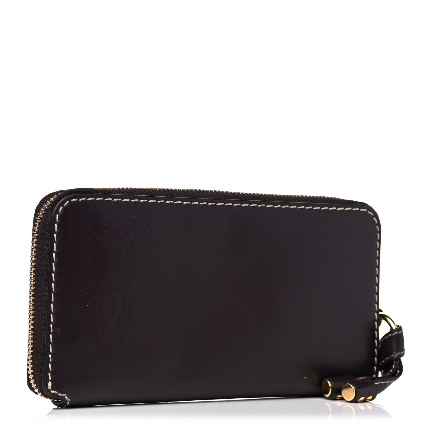 Chloe Calfskin Marcie Long Zip Around Wallet Black Raisin 3 of 15