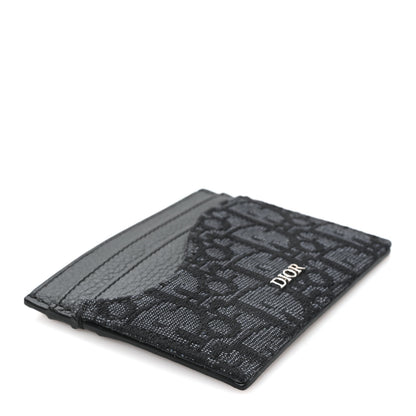 Christian Dior Oblique Grained Calfskin Marquetry Saddle Card Holder Black 4 of 8