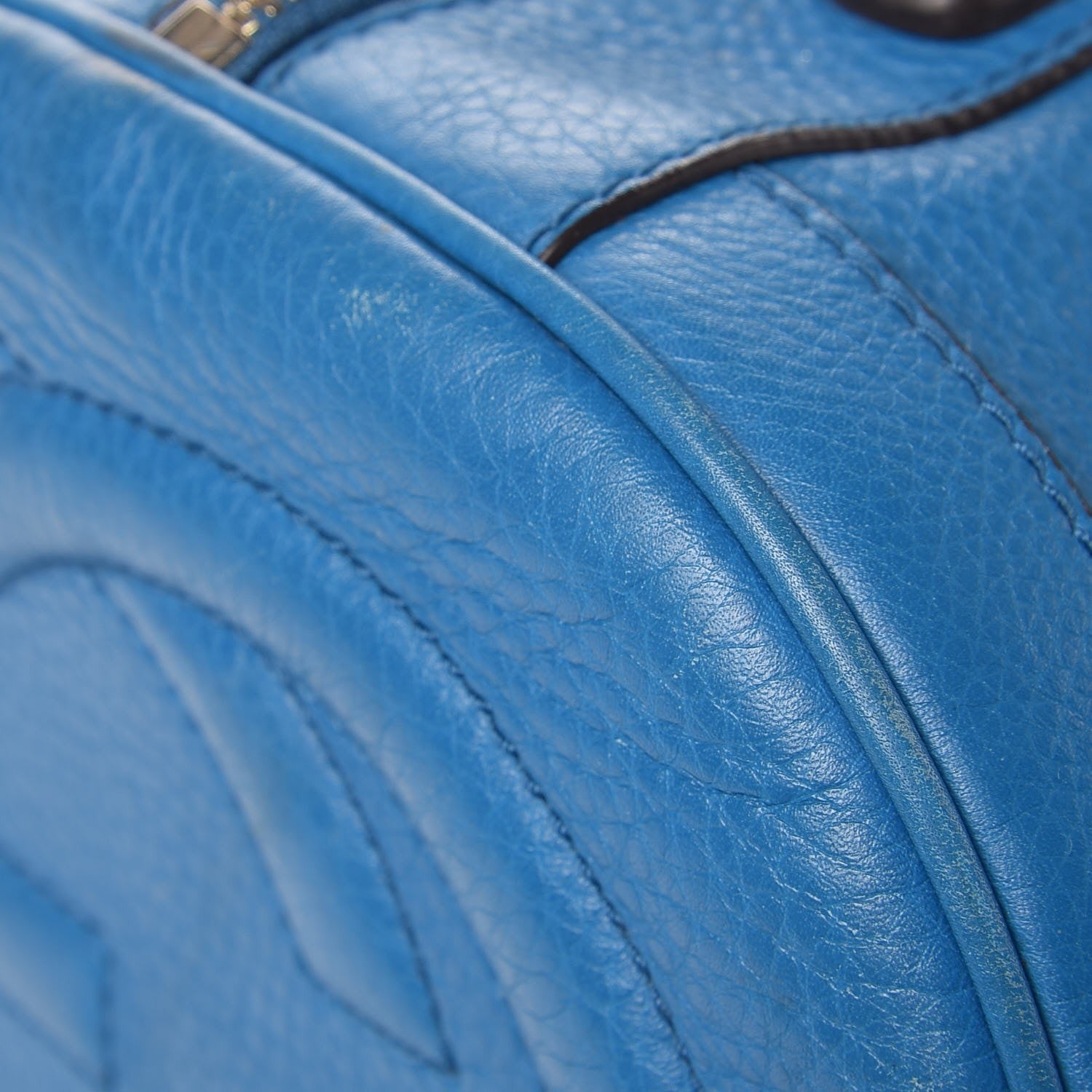Gucci Calfskin Medium Soho Boston Riviera Blue 12 of 15