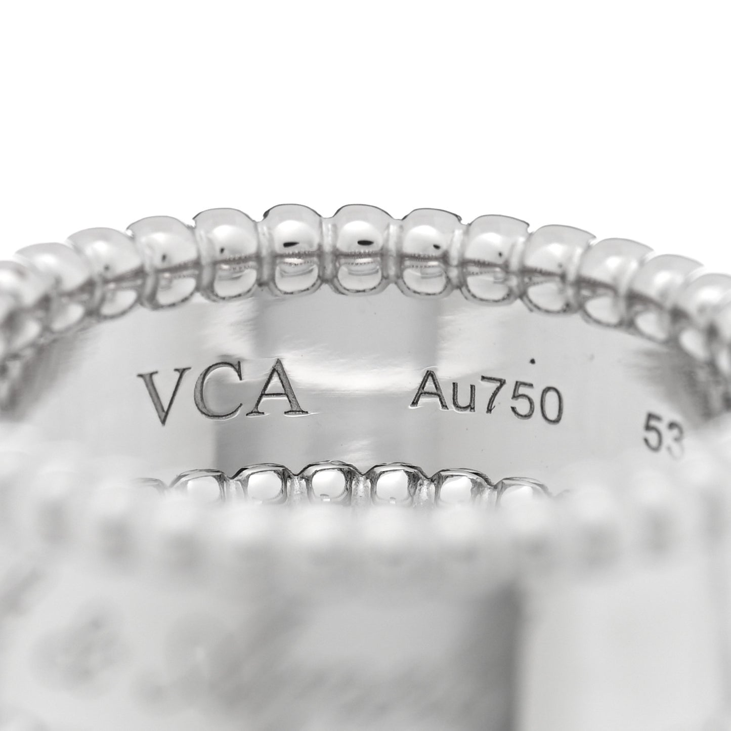 18K White Gold Perlee Signature Ring 53 6.5