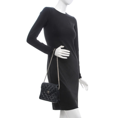Chanel Lambskin Quilted Envelope Single Flap Black 2 of 9