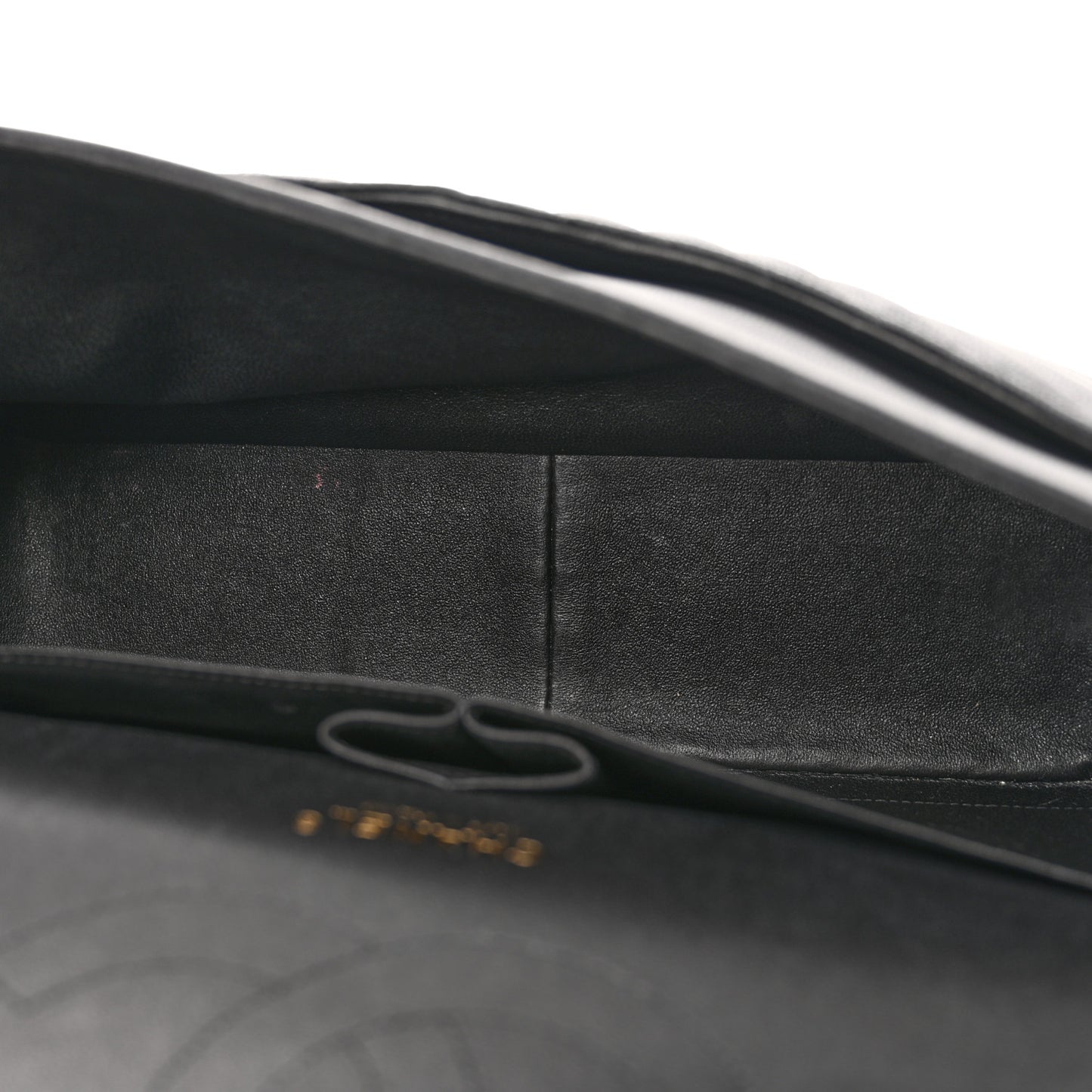 Caviar Chevron Quilted Jumbo Double Flap Black